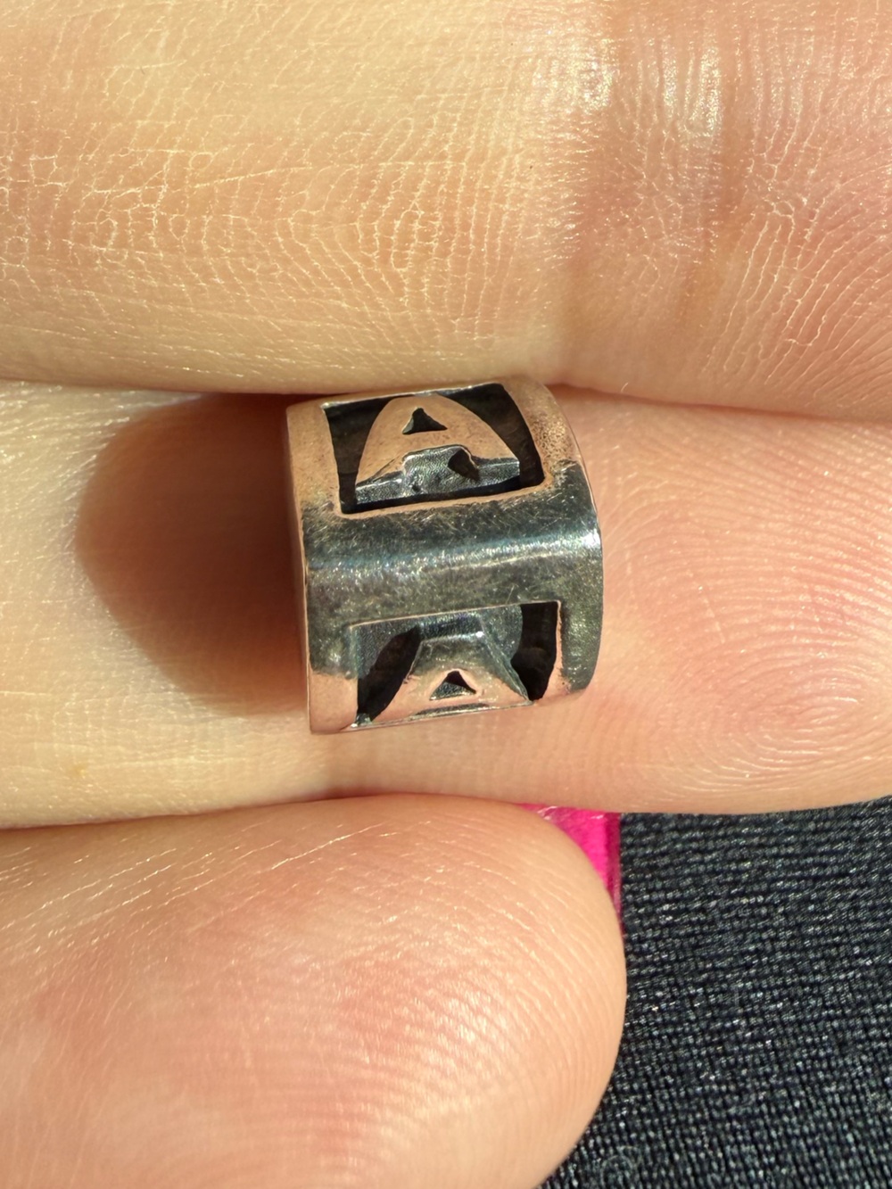 Pandora Silver Tone 'A' Initial Bead - Picture 2 of 5